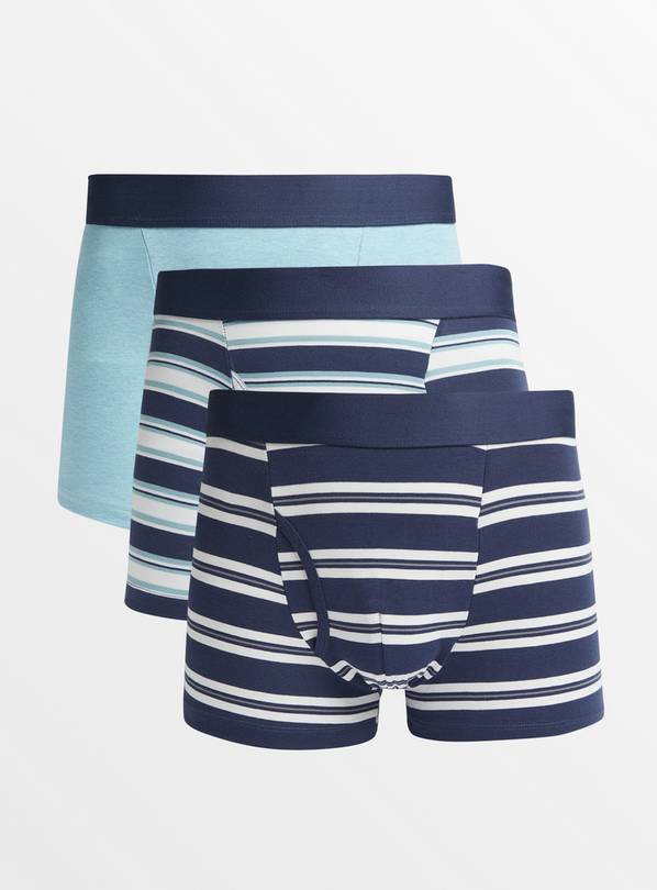 Navy Vertical Stripe Trunks 3 Pack  XS